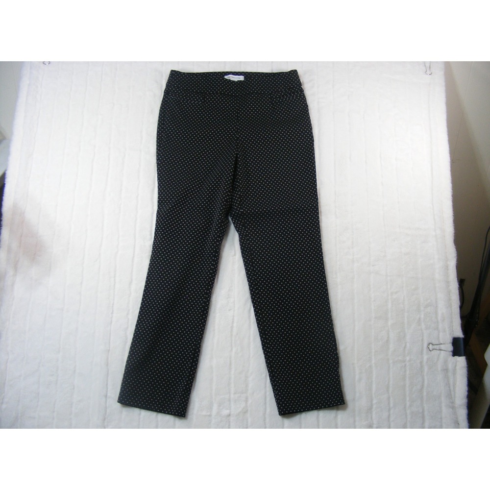 Liz Claiborne Lisa Pants Women 6 Black Excellent Geometric Stretch Career